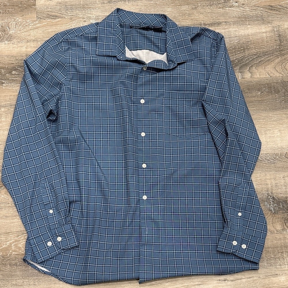 Chaps Men's Blue Checkered Shirt sz xl